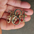 1950s Vintage Monogram Initial KEG Gold Tone Brooch Pin.