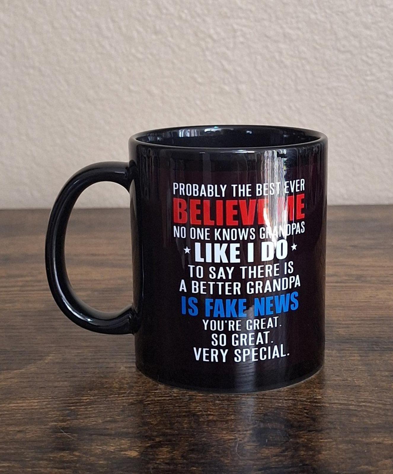 Funny Donald Trump Best Grandpa Ever Black Ceramic 11 oz Mug New In Box.