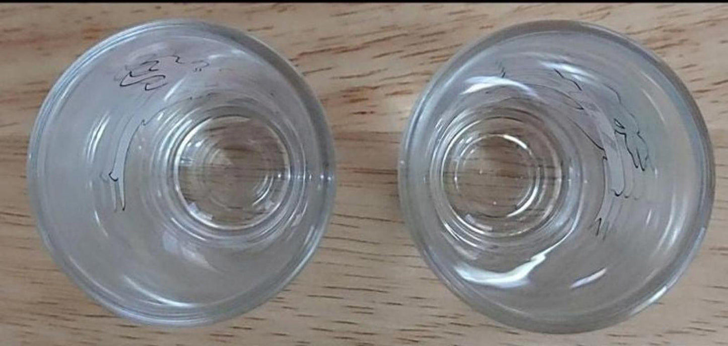 Lucky and Love Tall Shot Glasses