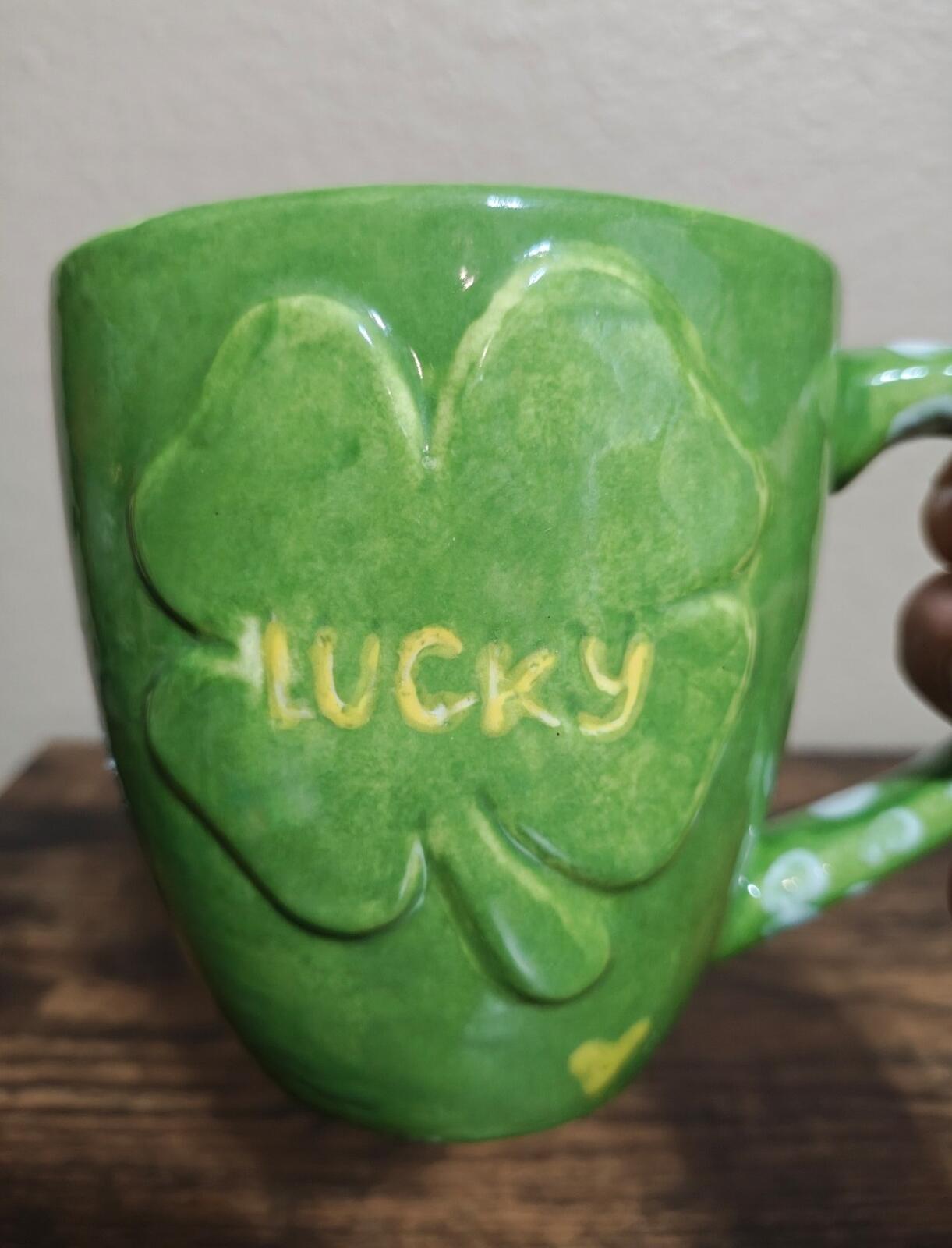 Large Green Lucky Ceramic Mug