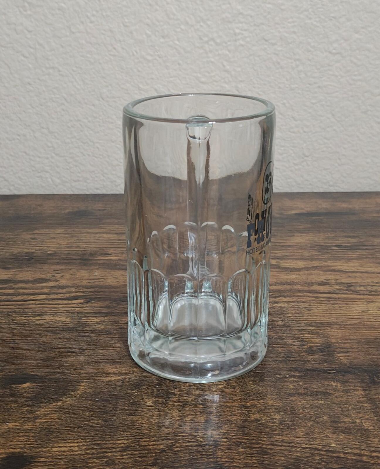 1970s  Frontier Hotel and Gambling Hall Las Vegas 12 oz Glass Mug/Beer Mug/Stein