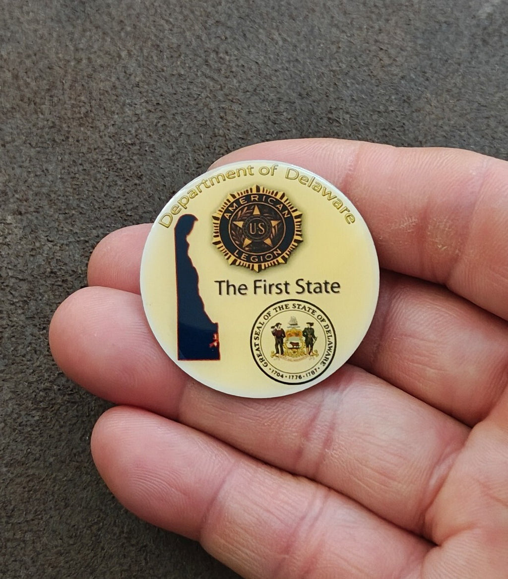 Rare American Legion Department of Delaware Gold Tone Pin