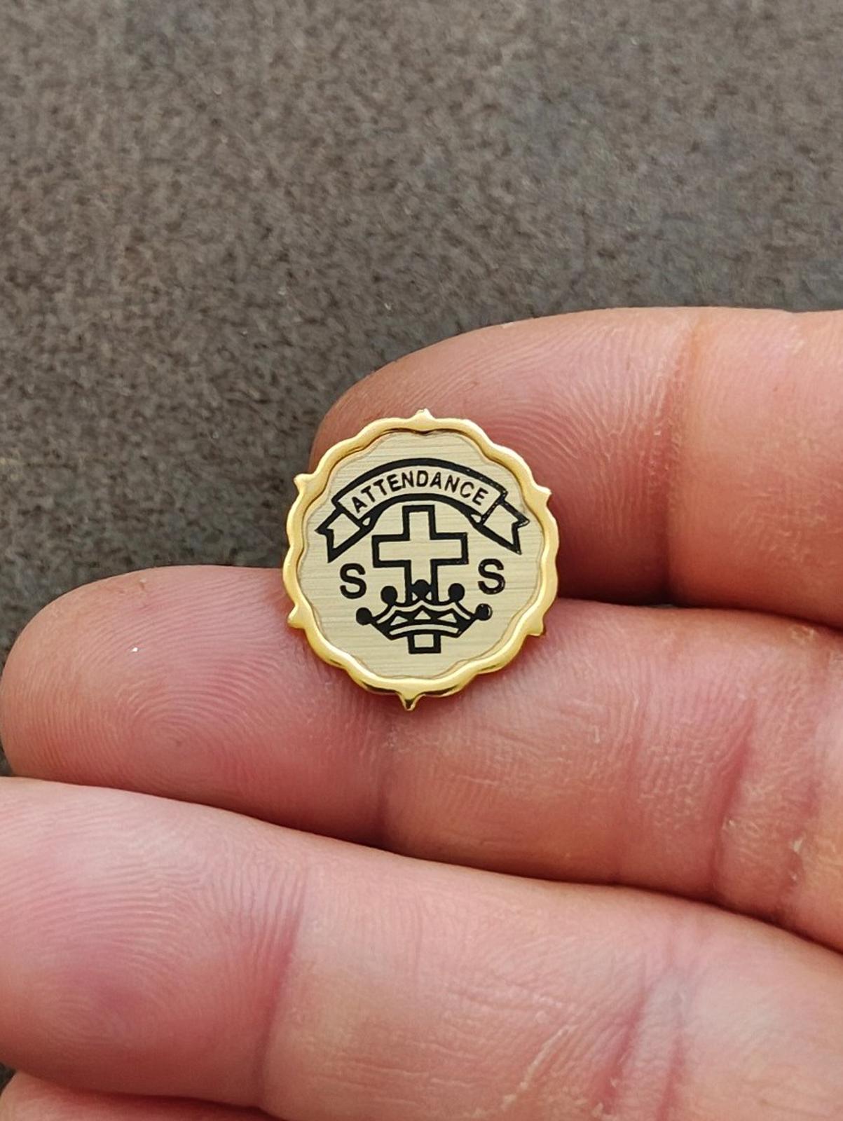 Vintage Sunday School Attendance Gold Tone Pin