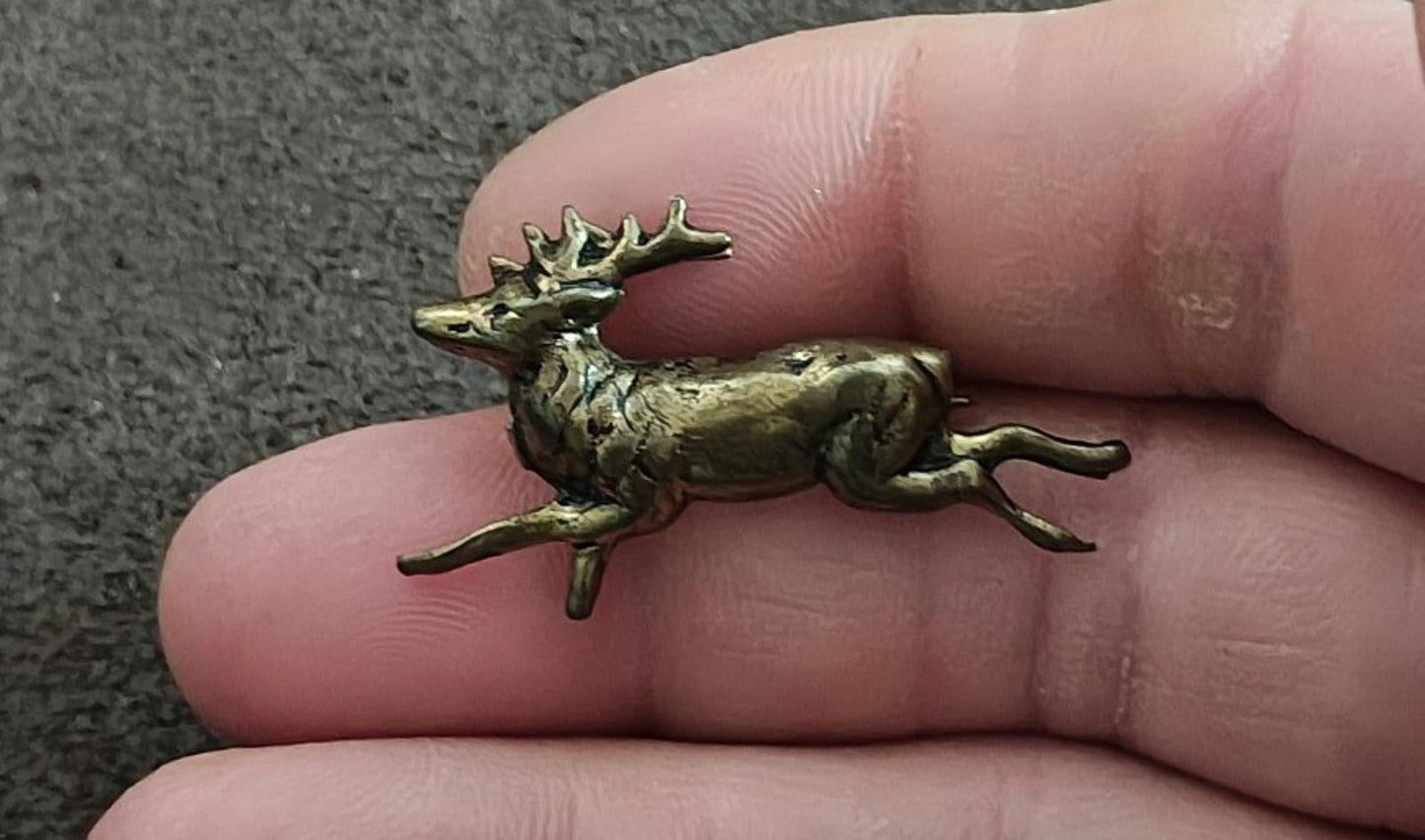 1960s Vintage Running Or Leaping Brass Deer Figurine