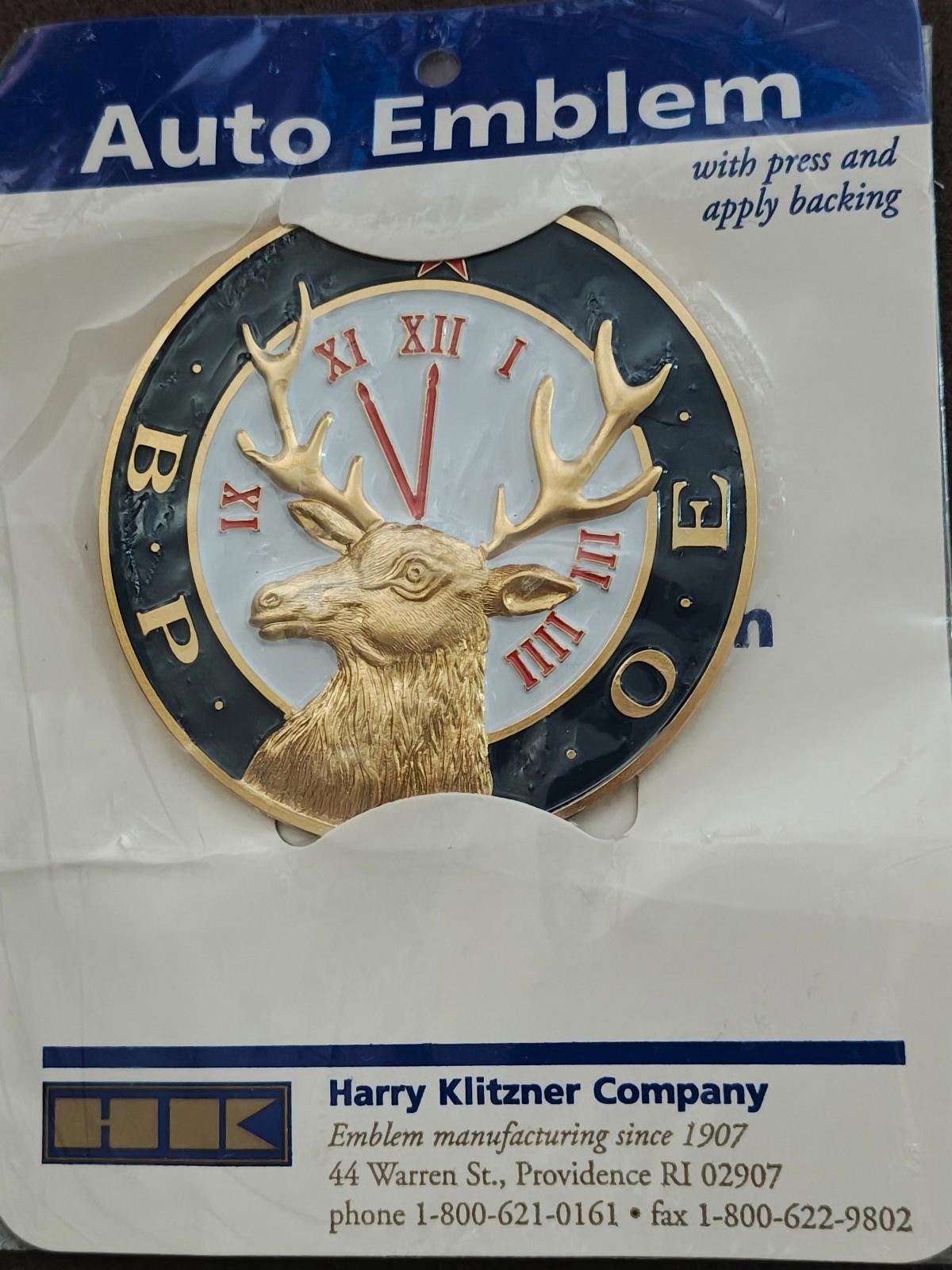 1970s/80s Benevolent and Protective Order of Elks (BPOE) Auto Emblem New Sealed