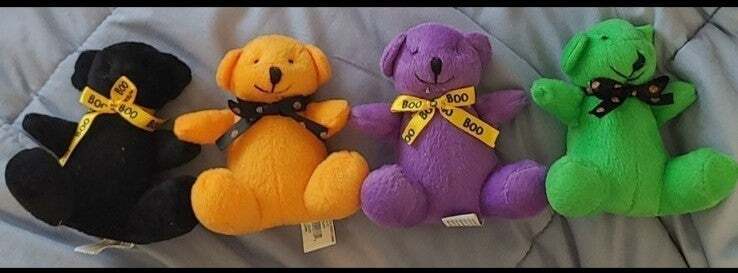 Halloween Stuffed Bears with Ribbons
