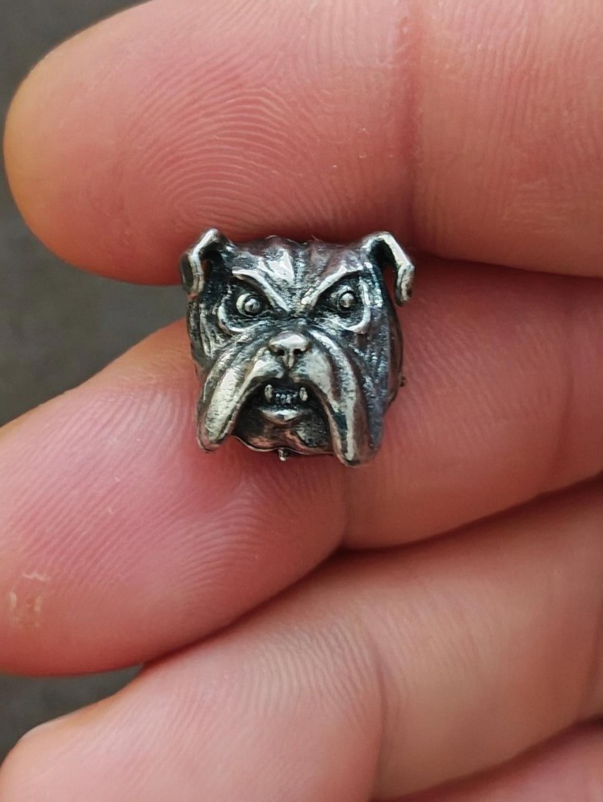 1980's Bulldog Dog Head Pewter Pin