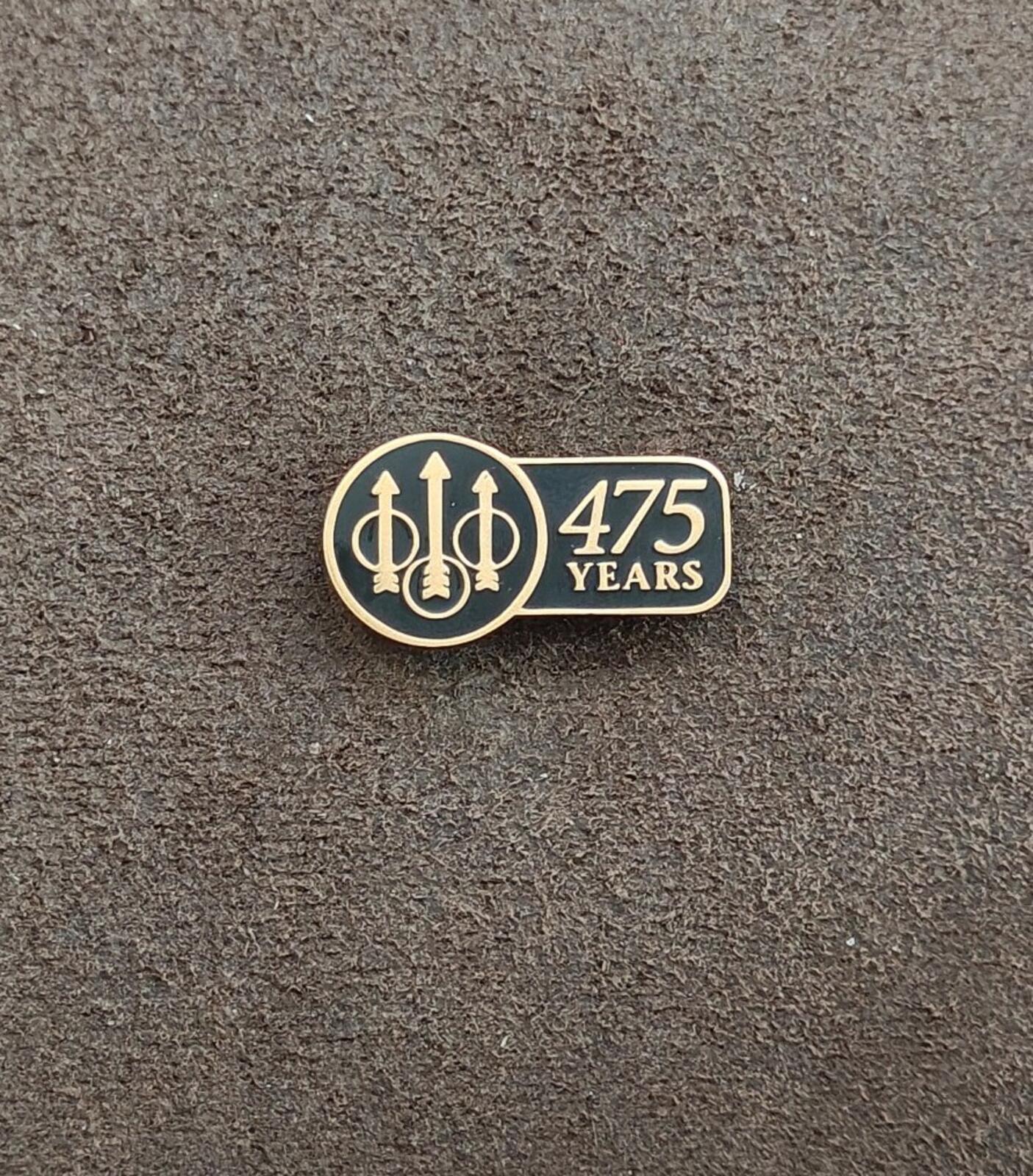 2001 Beretta 475 Years Anniversary Gold Tone With Black Enamel Pin