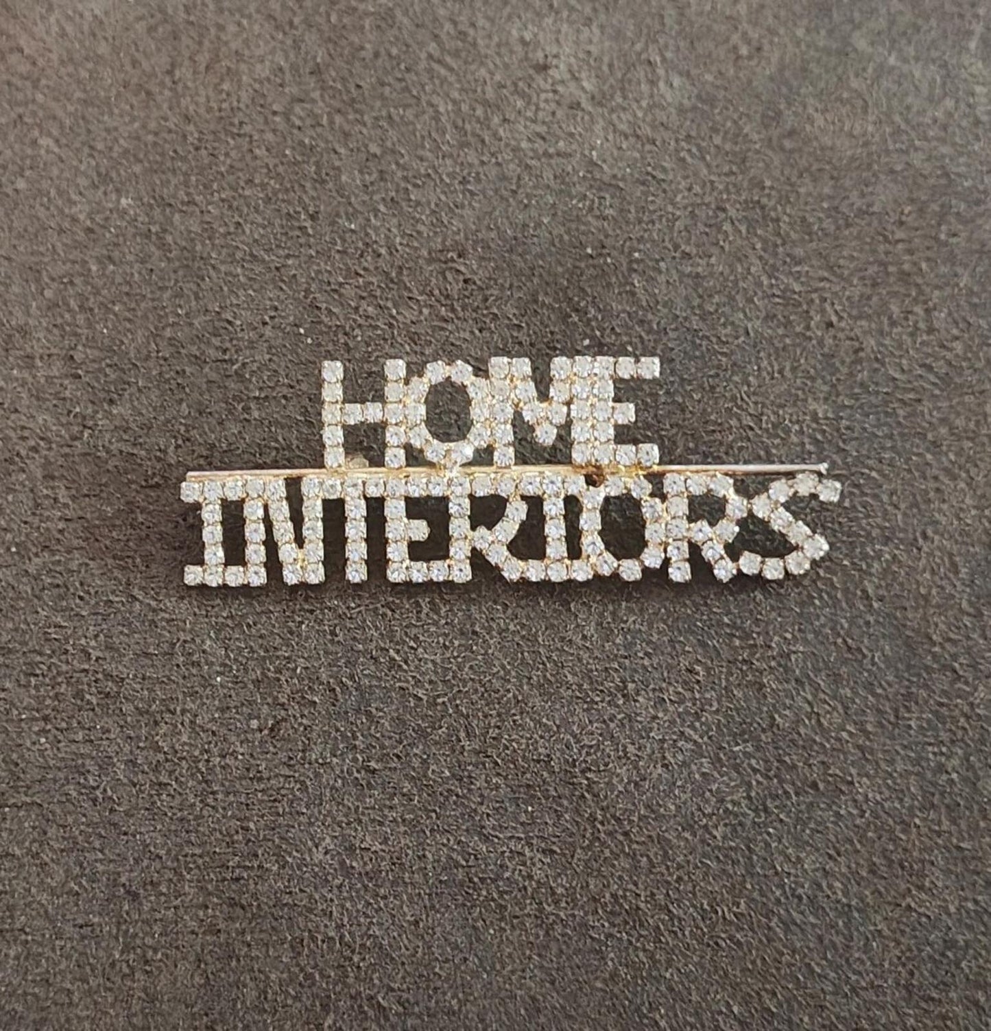 1980s Home Interiors & Gifts Rhinestone Gold Tone Brooch