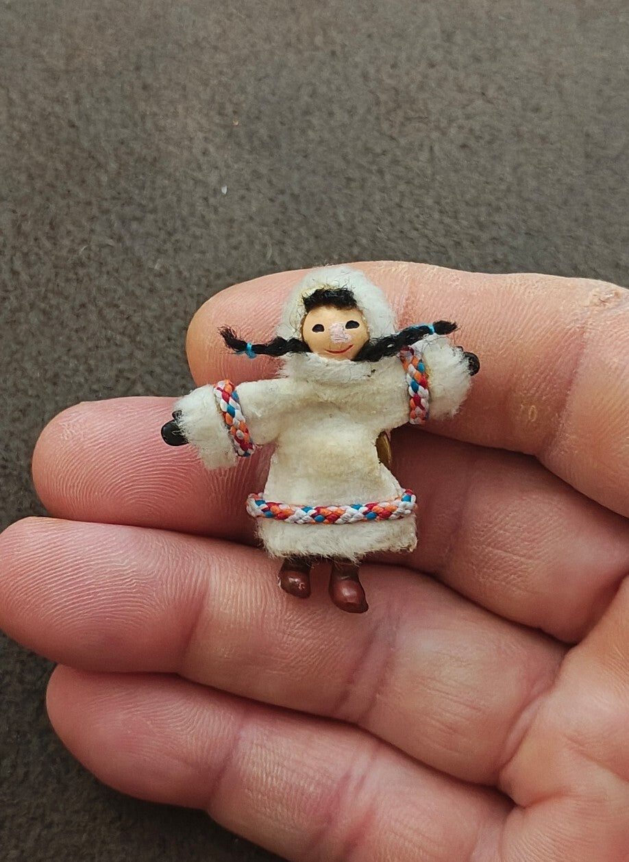 1990s Alaskan Inuit Souvenir Doll Pin