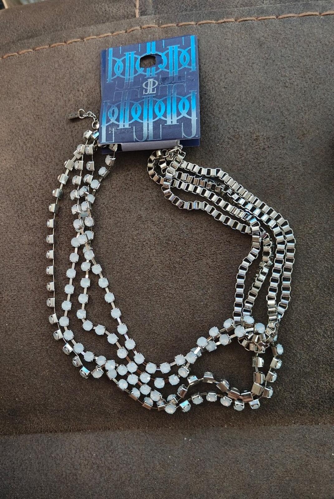 Jennifer Lopez Multi Strand Simulated Crystals Necklace & Pendant Set NWT