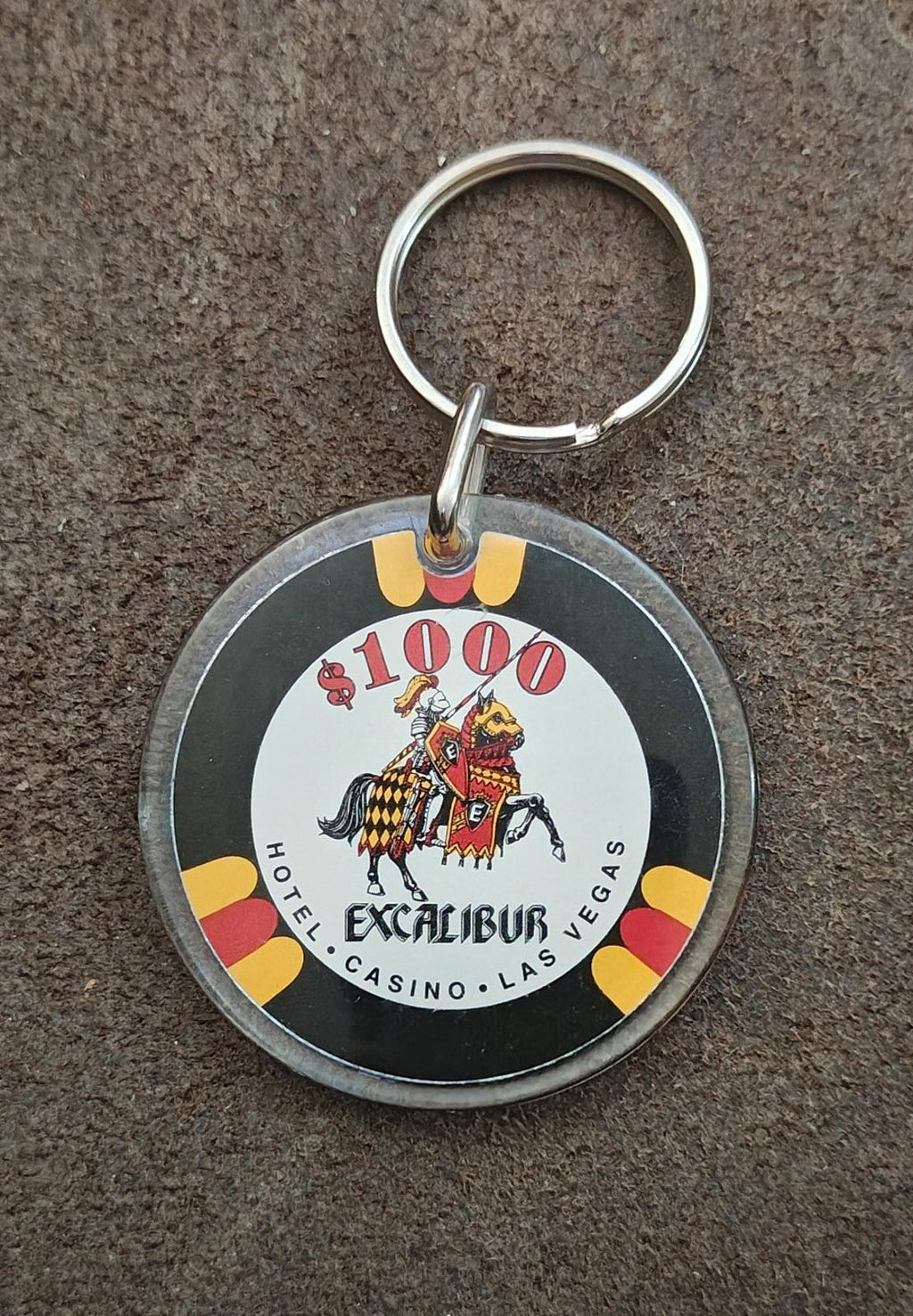 1990s Vintage Excalibur Hotel & Casino Las Vegas $1000 Chip Plastic Keychain