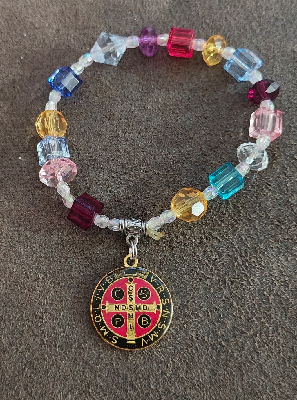 Handmade Saint Benedict Protection Multi Colored Bracelet - Trinketmania-LV