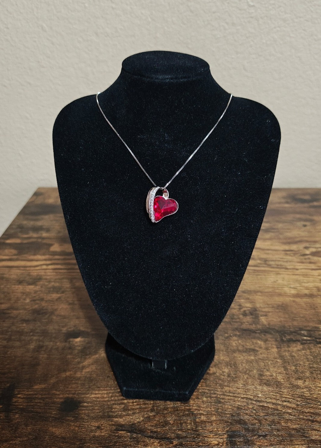 Infinity Love January Birthstone Heart Crystal Silver Tone Pendant Necklace - Trinketmania-LV