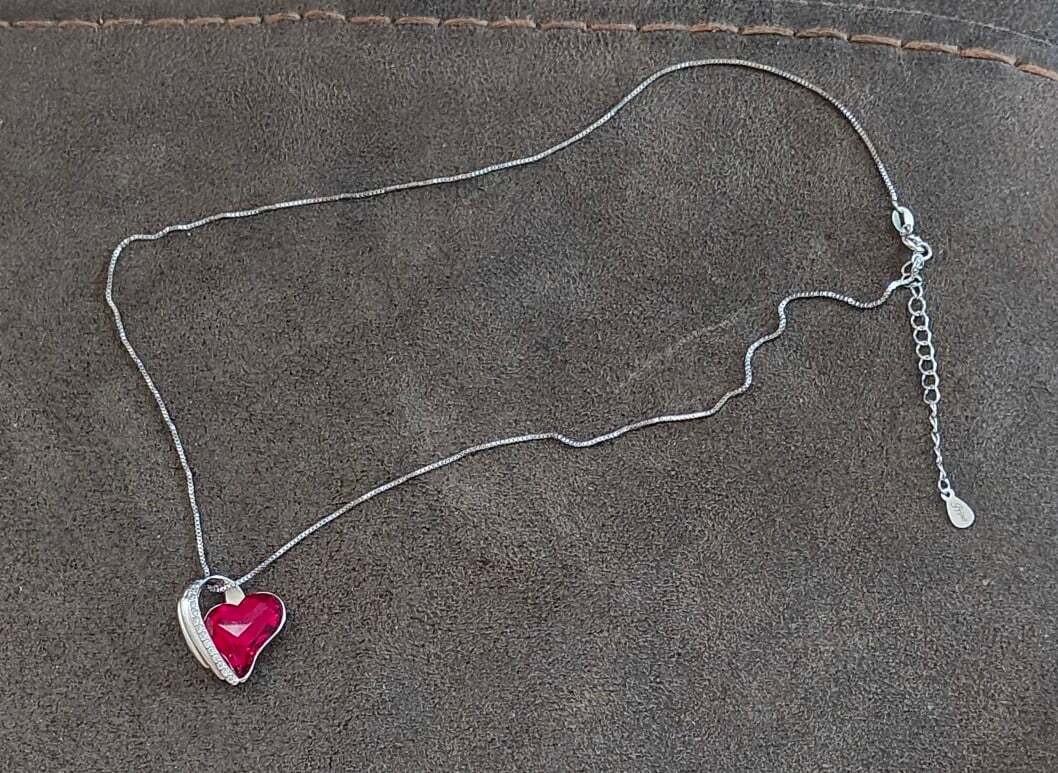 Infinity Love January Birthstone Heart Crystal Silver Tone Pendant Necklace - Trinketmania-LV