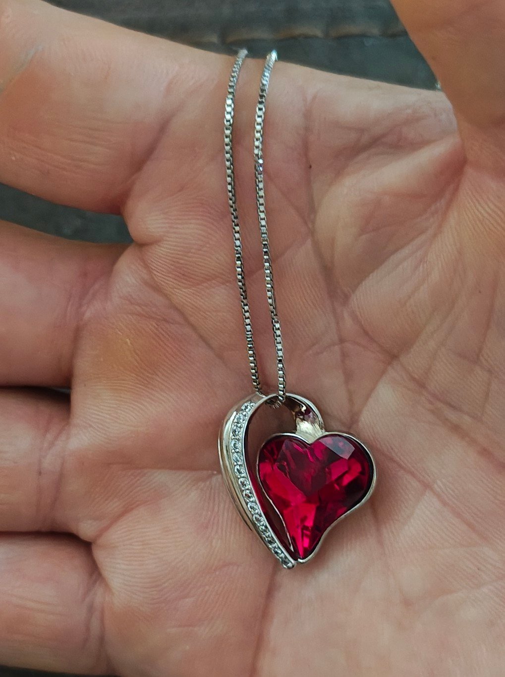 Infinity Love January Birthstone Heart Crystal Silver Tone Pendant Necklace - Trinketmania-LV