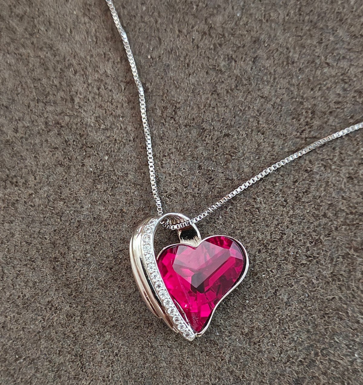 Infinity Love January Birthstone Heart Crystal Silver Tone Pendant Necklace - Trinketmania-LV