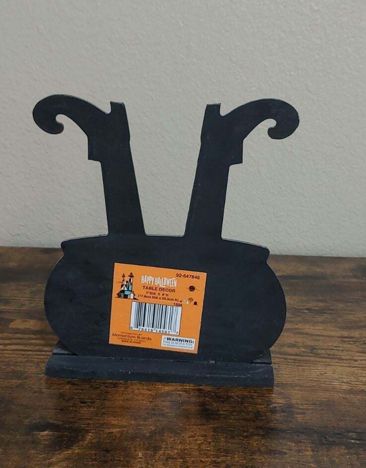 Set Of 3 Wooden Witches Brew Table Decor Figures - Trinketmania