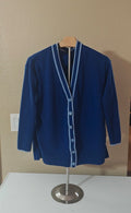 Talbots Blue V-Neck Button Up Cardigan Sweater - Trinketmania-LV
