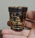 Washington D.C. Souvenir Gold & Black 3D Embosses Shot Glass - Trinketmania-LV